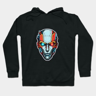 Advanced Technological Android Head Illustration Hoodie